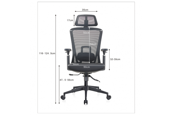 Fotel biurowy K24 PROBALANCE CZARNY zgodny z normami BHP z wieszakiem, pełna regulacja